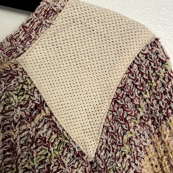 Scotch and Soda Striped Knit Crewneck Sweater with Leather Shoulder Panels - Picture 4 of 6